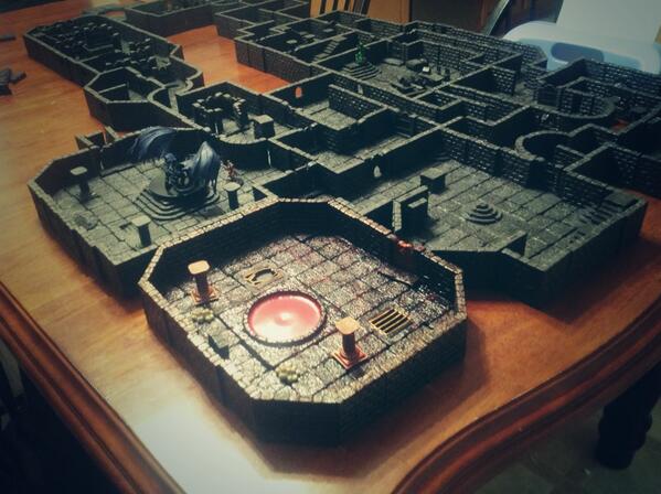 TherealBrum's tweet photo. . @ThodsBazaar I got 5 sets and 6 addons last KS. Here is a dungeon crawl of immense proportions! #dwarvenforge http://t.co/HK6bfkOfCA