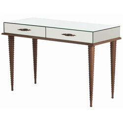 MargauxHome's tweet photo. Saba Desk - Elegant dressing table, mirrored body, tapered spindle legs in wax walnut finish. http://t.co/GKrDruGMUc http://t.co/jo3vdjBQhM