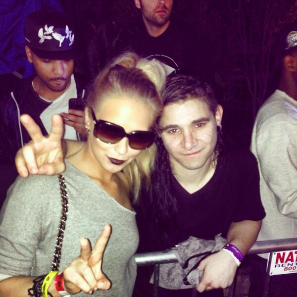 DJLANNAB's tweet photo. Hanging with @Skrillex after my set at #SXSW14 http://t.co/sXZxCA5aNs