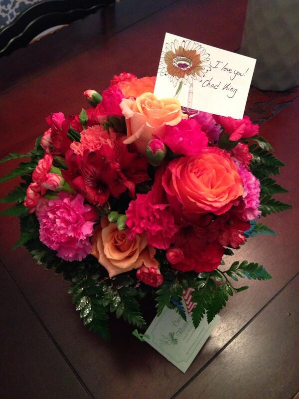 rebekahking's tweet image. Flowers I got from @chadking today. And he does stuff like this often. @newspring #thehungergames  #husbandchallenge