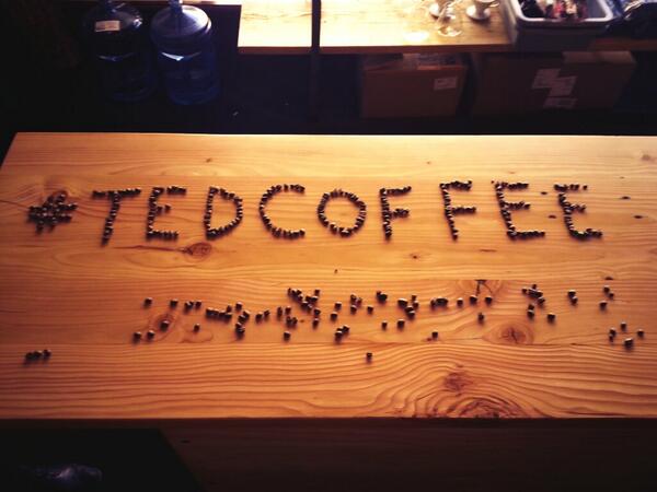 neiloney's tweet photo. Ted coffee art! #tedcoffee #TEDActive2014 http://t.co/7GFL95wc5B