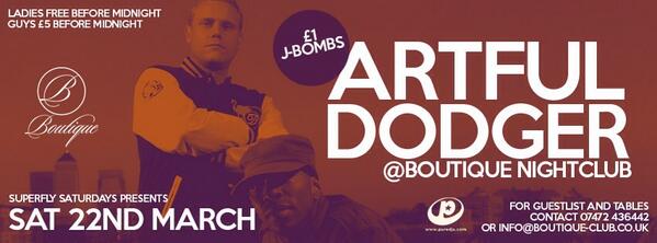 This Saturday specials guests @ArtfulDodgerDJ with residents <a href="/DJOPUK/">OP_UK</a> <a href="/DJJC_Mcr/">DJ JC</a> msg 07472436442 for guestlist/tables