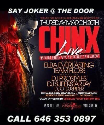 ItsSuperUgly's tweet photo. @clubPERFECTION Thursday ... @CokeBoysRecords @ChinxMusic Performs Feelings !!!! http://t.co/1qsZEf3Kjh