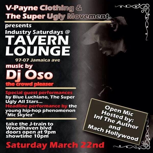 ItsSuperUgly's tweet photo. Tavern lounge March 22nd Location J-train to woodhaven blvd 97-07 Jamaica ave doors open at 9pm show time 10pm 10$ http://t.co/wafOgUVhLG