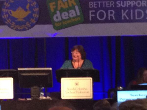 davidkom1's tweet photo. Thanks to past @bctf Exec + lifetime member Linda Watson 4 her work w/ pensions ensuring plan is healthy. #BCTF2014 http://t.co/al0vrYVNob