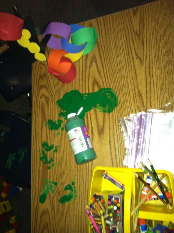 Today a mischievous leprechaun came to visit our classroom leaving footprints and presents behind. :) <a href="/Tara_Endres/">Tara Endres</a>