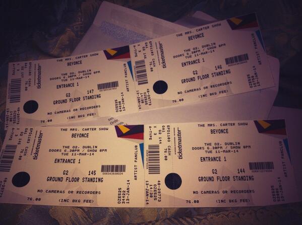 KelJitK's tweet photo. #beyoncedublin .. Still Got Tickets For Beyonce's Mrs Carter Tour On The 11th Of March PM Me :) http://t.co/ydHFQW2Ngl