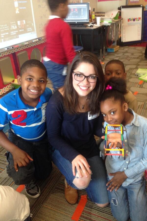 STEM_UA's tweet photo. President Kimberly Triplett working with second graders today at University Place! @Jimbertree #StemUA http://t.co/DM8BJodJ8q