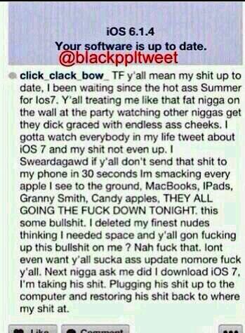 DarkSkin_Probs's tweet photo. How I feel when I check for a update. http://t.co/8nLq3FcOP3