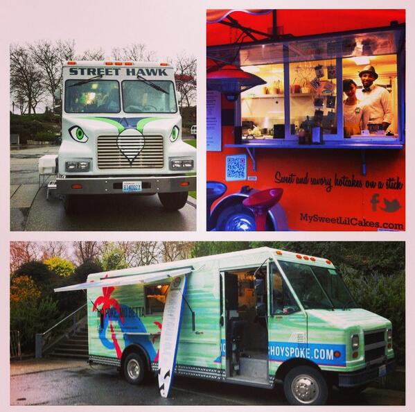 WaterfrontSEA's tweet photo. @StreetHawkTruck, @Samchoyspoke & @mysweetlilcakes are ready to go for Waterfront 2020! #waterfrontweek http://t.co/hJ4gY4rwlp