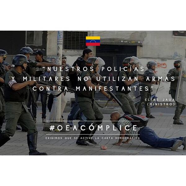 FCEUNIMET's tweet photo. #OEAComplice del amedrentamiento en toda manifestación pacífica en Venezuela http://t.co/EbDBahm7Ay