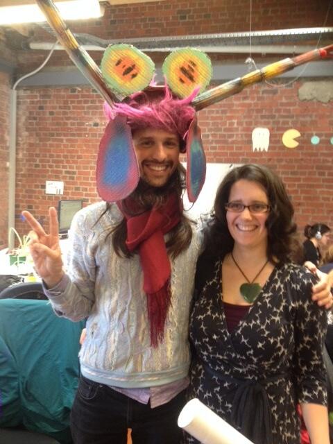 the_kinship's tweet photo. Wow! @jon_lemmon's #7Mysteries Mantis Shrimp headpiece - made by Sarrah Jayne! Reminds us of that @Radiolab episode! http://t.co/rgFiNTswgK