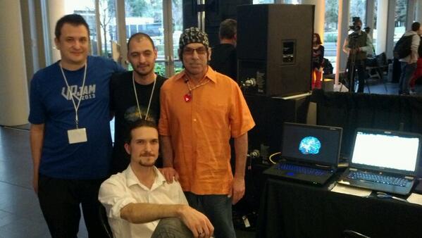 mickeyhart's tweet photo. Gazzlab Team! @neuroscapelab @gazzlab #glassbrain #rhythmandthebrain @mickeyhart http://t.co/D9dxZuKen4
