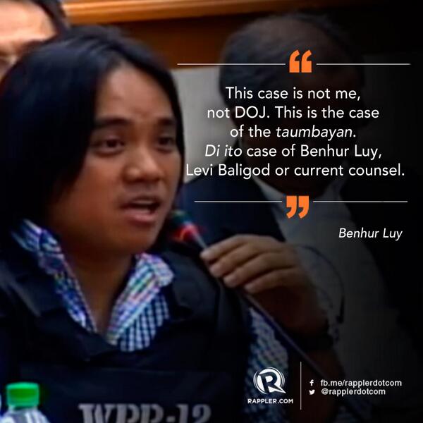 rapplerdotcom's tweet photo. Whistleblower Benhur Luy on the focus of the #PorkProbe. WATCH LIVE: http://t.co/zMGykXQ4RQ http://t.co/Cmr3EkERtM