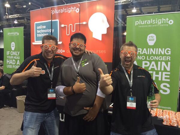 stwool's tweet photo. The @gewngah sporting the @pluralsight sunglasses at #SPC14 @mikebcorry http://t.co/la4TESQuMh