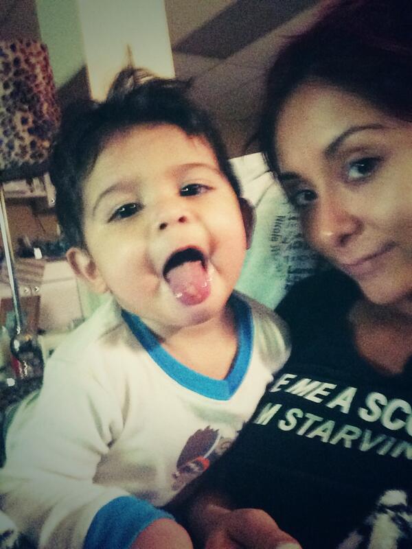 snooki's tweet photo. He's a @MileyCyrus fan too. 😋😋 http://t.co/jeO4Y5Urwn