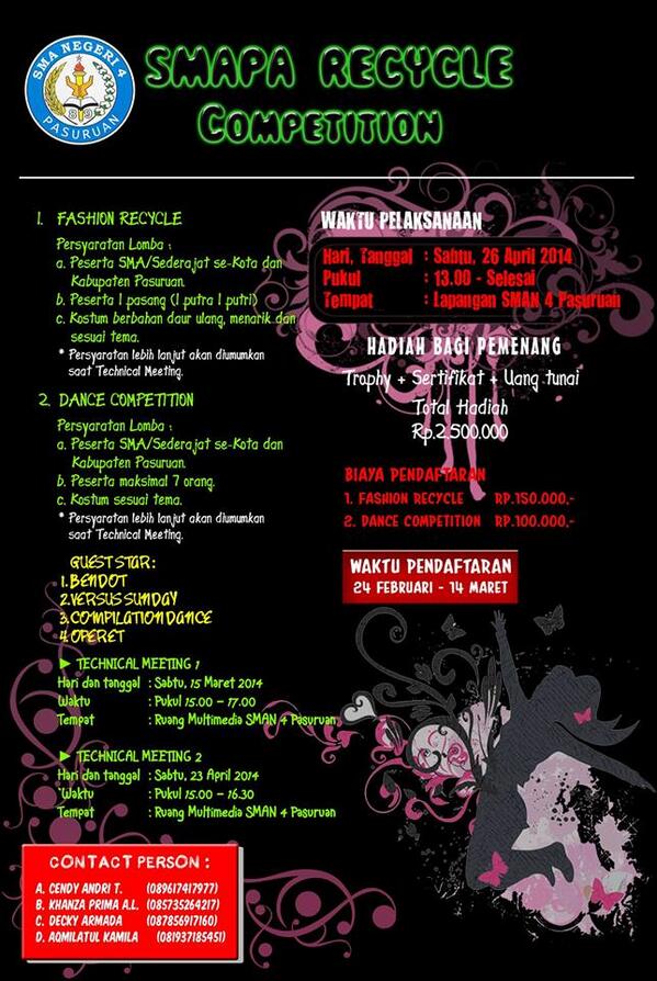 OSIS SMA NEGERI 4 PASURUAN PROUD TO PRESENT "SMAPA RECYCLE COMPETITION"