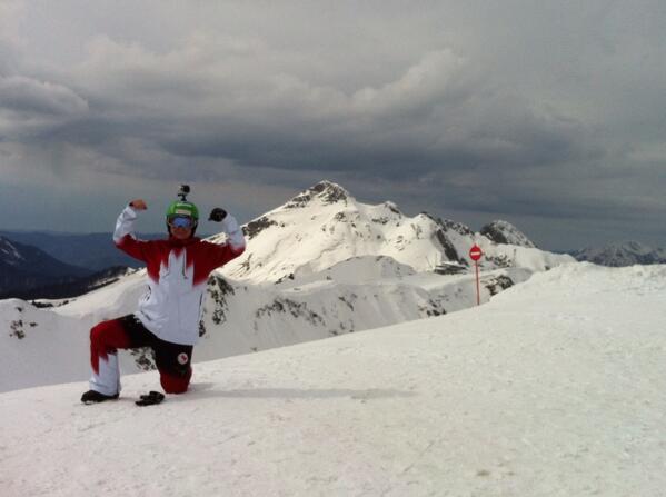 adaptiverider's tweet photo. 🏂 #happycampers top of #rosakhutor @CDNParalympics @canadasnowboard @bettygohard http://t.co/ssbSBrTTLF