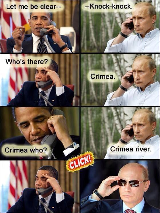 paddypower's tweet photo. Tough negotiations between Obama and Putin continue. http://t.co/KomWbQAm0N