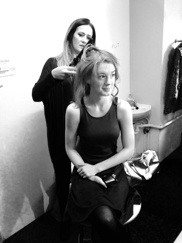 amycoombs89's tweet photo. The work has begun with @SallyRoweMUA and #corrie star #amykelly @itvcorrie http://t.co/p08mIlcL9A