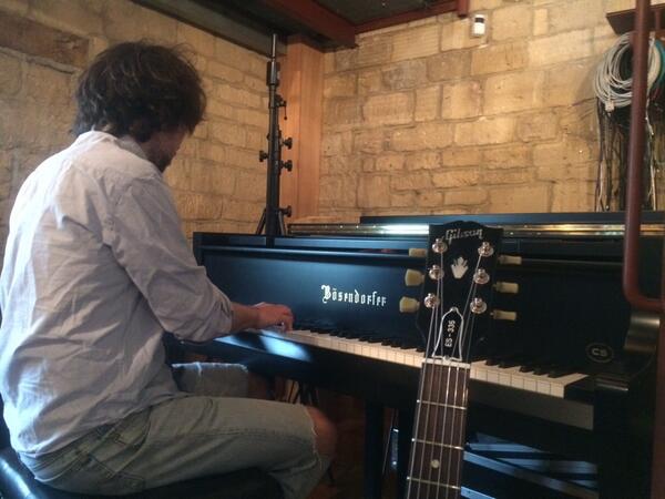 Today we're in real world studios. And jake won't leave the piano.