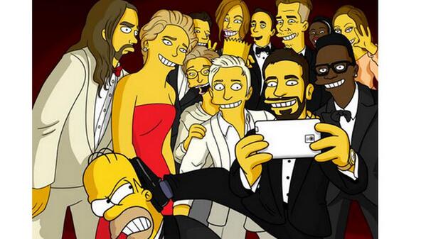 kelseykstarks's tweet photo. The #OscarSelfie gets #Simpsonified http://t.co/1B7XQ7wYZW