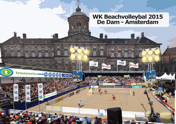 TopsportAdam's tweet photo. Topsport op de Dam? Jawel! In de zomer van 2015 komt hier een van de stadions voor de WK Beachvolleybal! #WKBEACH2015 http://t.co/uSN9M8sVa7