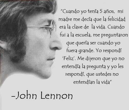 SintesisMexico's tweet photo. "La felicidad, la clave de la vida" John Lennon http://t.co/Cd3u2sxRgZ