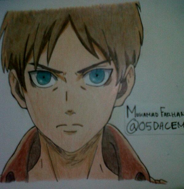 MFarhanART's tweet photo. Eren Jeager http://t.co/I7BdROfpqW
