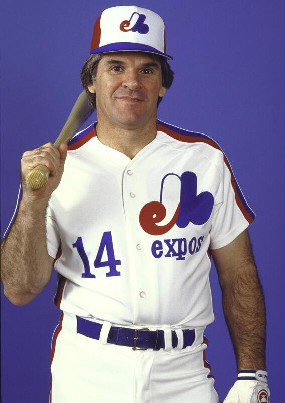 SI Vault on X: Always forget that Pete Rose spent time with the Expos.  Also, the Expos had great uniforms back in the day.   / X
