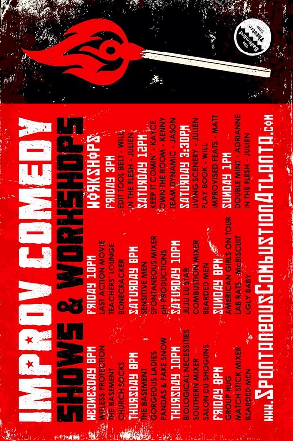 BasementTheatre's tweet photo. #sponcom6 the flames grow higher tonight! 8 &amp; 10pm @SponComFest http://t.co/FCXCLzeO8j