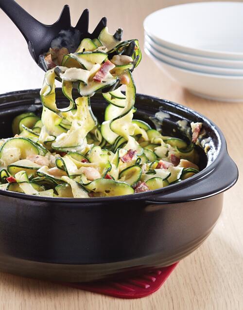 pamperedchef's tweet photo. A #pasta dish without... pasta? We replaced noodles with spiraled zucchini in this fun dish: http://t.co/Ty9ZVAp1cr http://t.co/g0PjR2UVPa