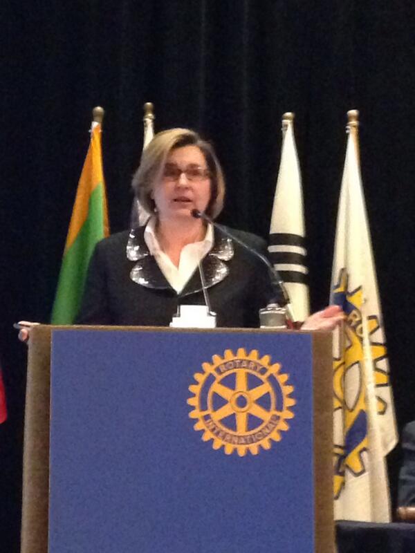 Rotary's tweet photo. RT @psmarkos: Lori talking about financial sustainability at #rotaryinst14 http://t.co/qgM5H0tgfs