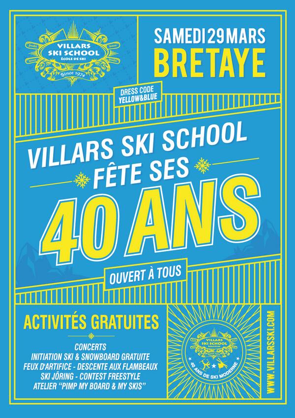 VillarsSki's tweet photo. Samedi 29 mars @VillarsSki fête ses 40 ans. A Bretaye dès 10h: Concerts, Ski Jöring, inititaion gratuite et bien plus http://t.co/nqoHsWs31L
