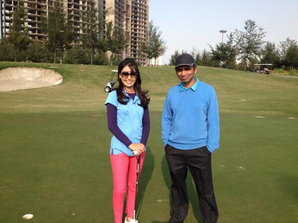 Chaiti's tweet image. Nikhil Alva on the green #unitech #miditech