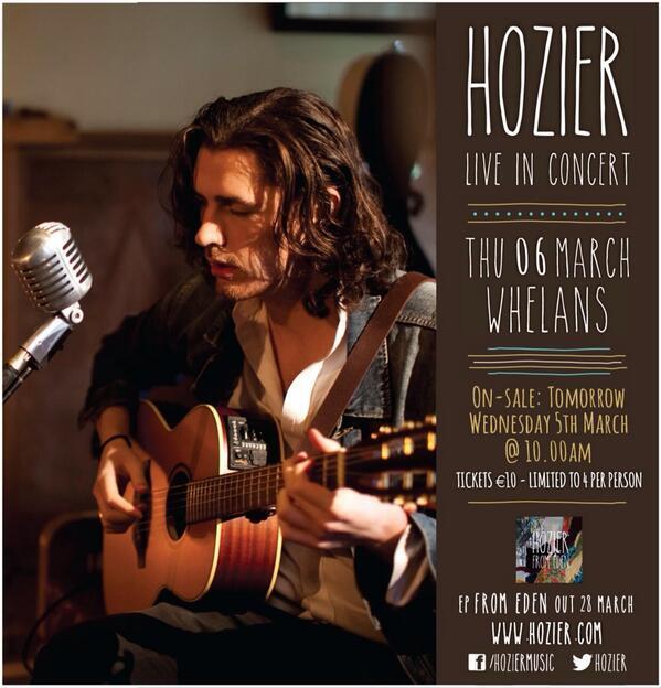 LovinDublin's tweet photo. .@Hozier gig @whelanslive SOLD OUT but we've 2 tickets to be won - follow &amp; RT to enter! Winner at 6:15 #whelans25 http://t.co/ZrrXiCHiHK