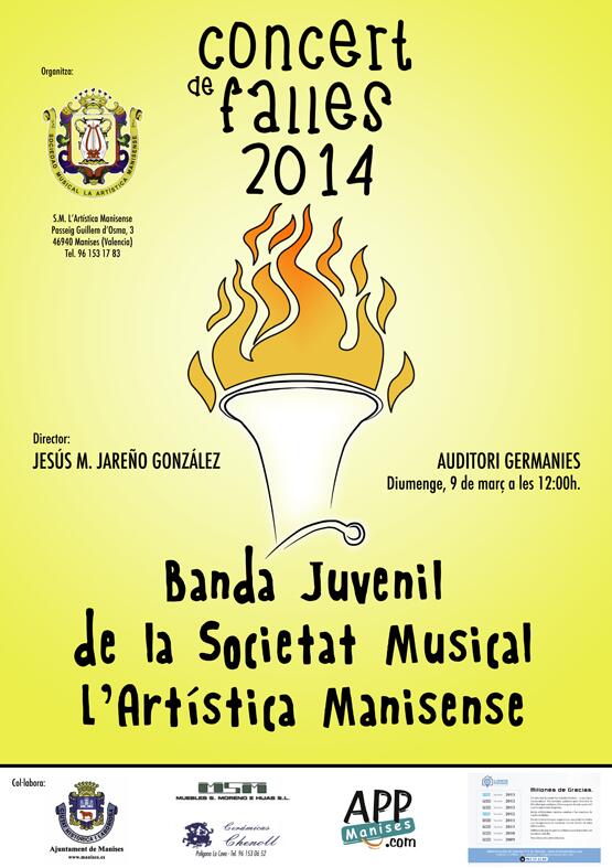 ArtManisense's tweet photo. Concert de Falles de la Banda Juvenil de L'#ArtísticaManisense Diumenge 9 de març 12h Auditori Germanies #Manises http://t.co/aW8MEAMhaJ