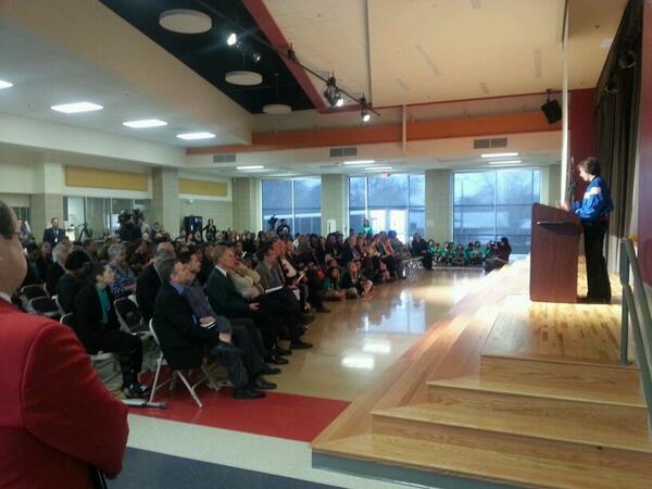 Dr. Ellen Ochoa addresses her audience at the dedication of <a href="/EllenOchoaSTEM/">Ochoa STEM GPISD</a>