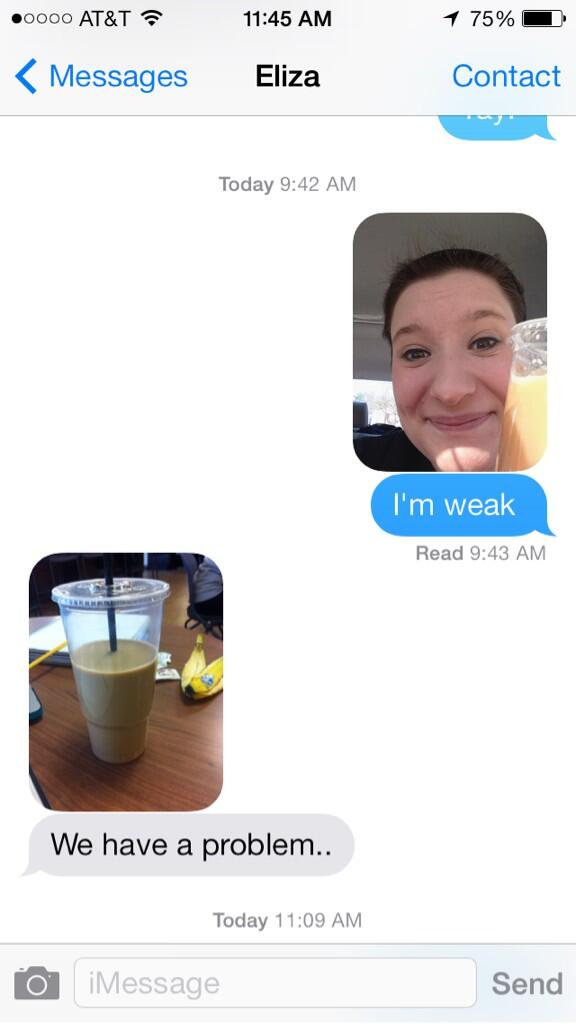 laurimcdee's tweet photo. we are twinz and we have a coffee problem #coffeeaddictsanonymous @lizadrew http://t.co/PIakpQ4Q7w