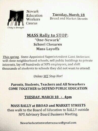 NewarkStudents's tweet photo. @CoryBooker http://t.co/WszgD8JB6H Save our schools! #StopOneNewark #March18th #NewarkNJ #Newarkstudents