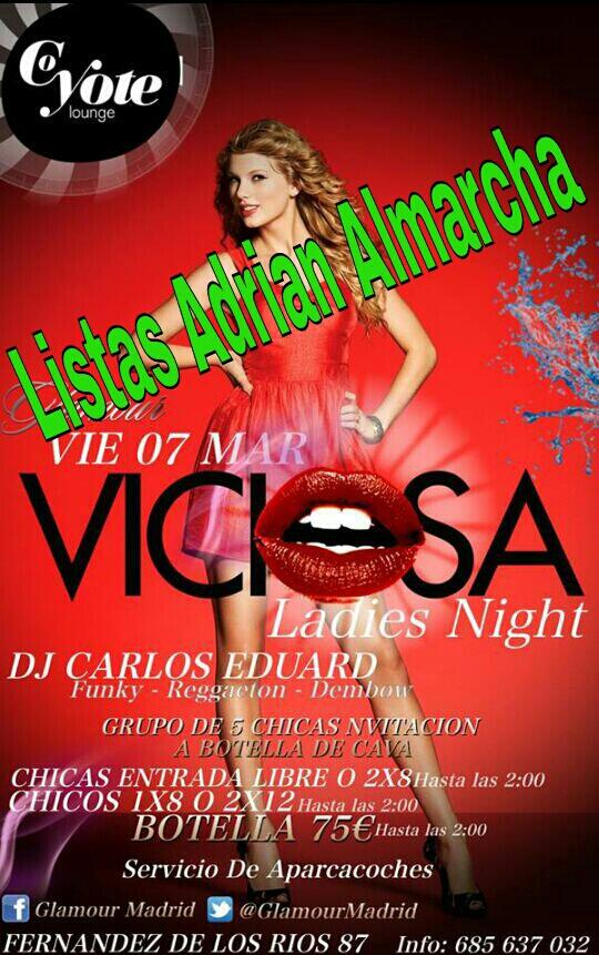 ListaAdrianA's tweet photo. Viernes 7 de marzo llega a Coyote la nueva sesión #VICIOSA !! Chicas entrada gratis o 2x8/ Chicos: 1x8 o 2x12. http://t.co/IKIJO6KwpS