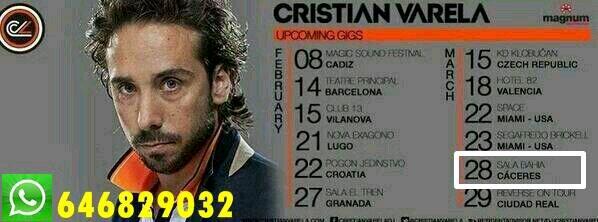 Clarita_RRPP's tweet photo. **CRISTIAN VARELA**💥28 MARZO @PuroTechno @Fuse_Bahia @salabahia @caceresdefiesta @estudiantesdCC ENTRADAS 646829032 http://t.co/JxYmBAx2hl