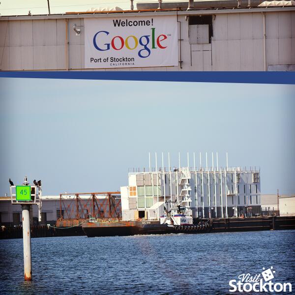 Stockton_CA's tweet photo. Visit Stockton welcomes the #GoogleBarge! @google #visitstockton http://t.co/pCIPvLakco