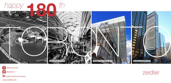 WeAreZeidler's tweet photo. Happy Birthday, Toronto #Toronto180 http://t.co/OIJixUif8O