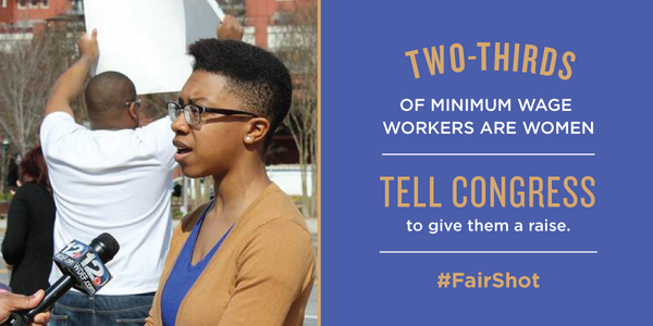 BarackObama's tweet image. Retweet if you agree that women in America deserve a #FairShot.