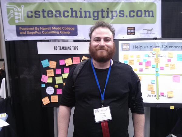 CSTeachingTips's tweet image. Fun at #sigcse2014 with @bennytheshap