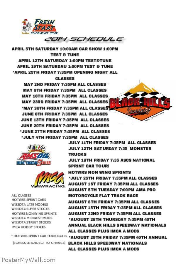 BHSpeedway's tweet photo. 2014 Schedule is here! http://t.co/mXcMFFfIJK