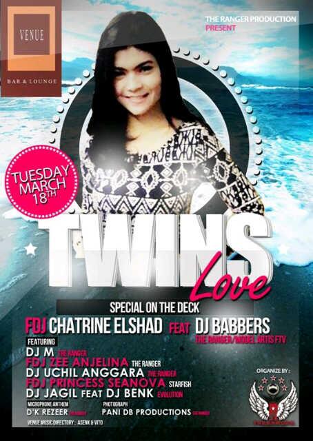 The_Ranger_Prod's tweet photo. ¤ TWINS LOVE ¤ Tuesday 18Th Maret 2014 @Venue_kemang SPECIAL ON THE DECK @MissChatrineEls @chatrinenoved http://t.co/u2ke8qzQW3