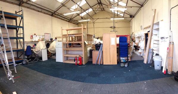 starcurtains's tweet photo. Factory cleared ready for new mezzanine tomorrow #RisingStars http://t.co/obAnX42bUi