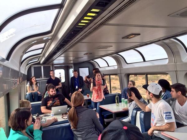 iAMbJAM's tweet photo. Wine tasting on our train #amtraklive #drinkuproot http://t.co/3bATh5m9sd